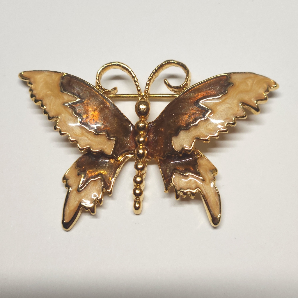 Vintage Signed Aai Enamel Butterfly Pin